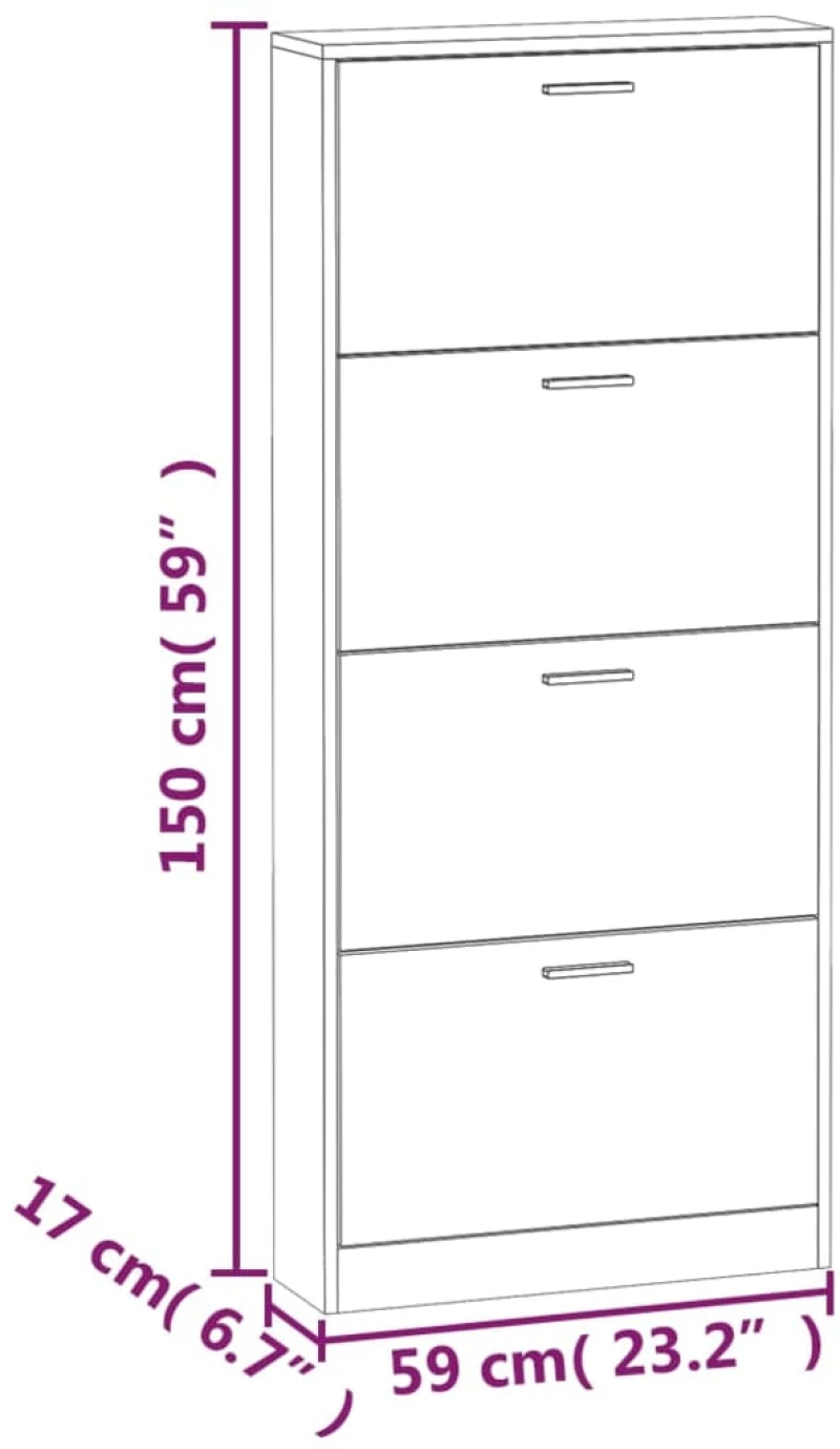 ΠΑΠΟΥΤΣΟΘΗΚΗ ΓΚΡΙ SONOMA 59X17X150 ΕΚ. ΑΠΟ ΕΠΕΞΕΡΓΑΣΜΕΝΟ ΞΥΛΟ 342524