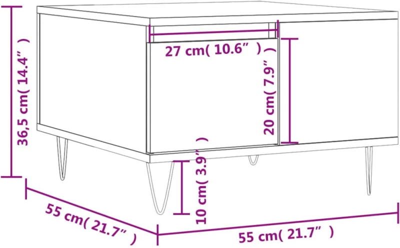 ΤΡΑΠΕΖΑΚΙ ΣΑΛΟΝΙΟΥ ΜΑΥΡΟ 55X55X36,5 ΕΚ. ΑΠΟ ΕΠΕΞΕΡΓΑΣΜΕΝΟ ΞΥΛΟ 830757
