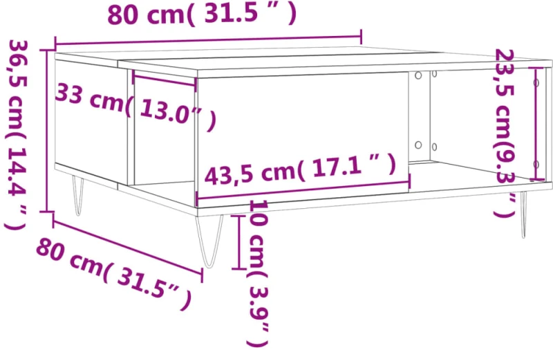 ΤΡΑΠΕΖΑΚΙ ΣΑΛΟΝΙΟΥ ΓΚΡΙ ΣΚΥΡΟΔ. 80X80X36,5 ΕΚ. ΕΠΕΞΕΡΓ. ΞΥΛΟ 830784