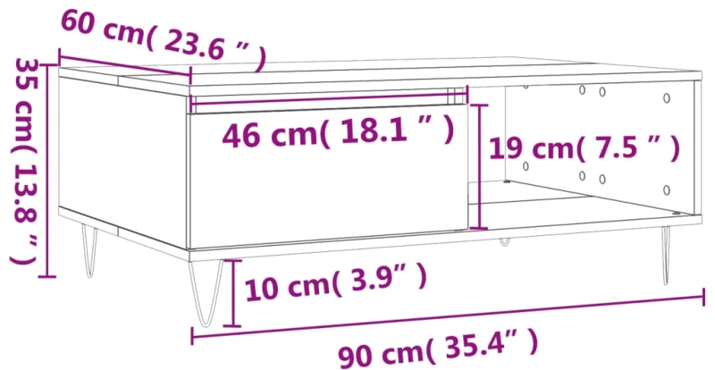 ΤΡΑΠΕΖΑΚΙ ΣΑΛΟΝΙΟΥ ΚΑΦΕ ΔΡΥΣ 90X60X35ΕΚ. ΑΠΟ ΕΠΕΞΕΡΓΑΣΜΕΝΟ ΞΥΛΟ 827067