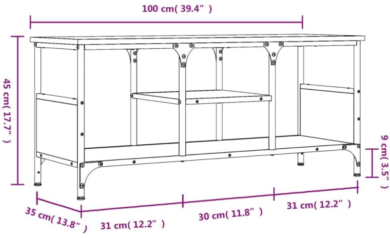 ΈΠΙΠΛΟ ΤΗΛΕΟΡΑΣΗΣ SONOMA ΓΚΡΙ 100X35X45 ΕΚ. ΕΠΕΞ. ΞΥΛΟ/ΣΙΔΕΡΟ 831801