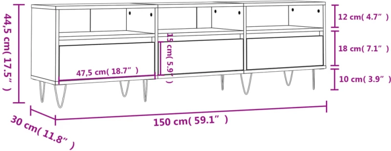 ΈΠΙΠΛΟ ΤΗΛΕΟΡΑΣΗΣ ΚΑΠΝΙΣΤΗ ΔΡΥΣ 150X30X44,5 ΕΚ. ΕΠΕΞ. ΞΥΛΟ 831281