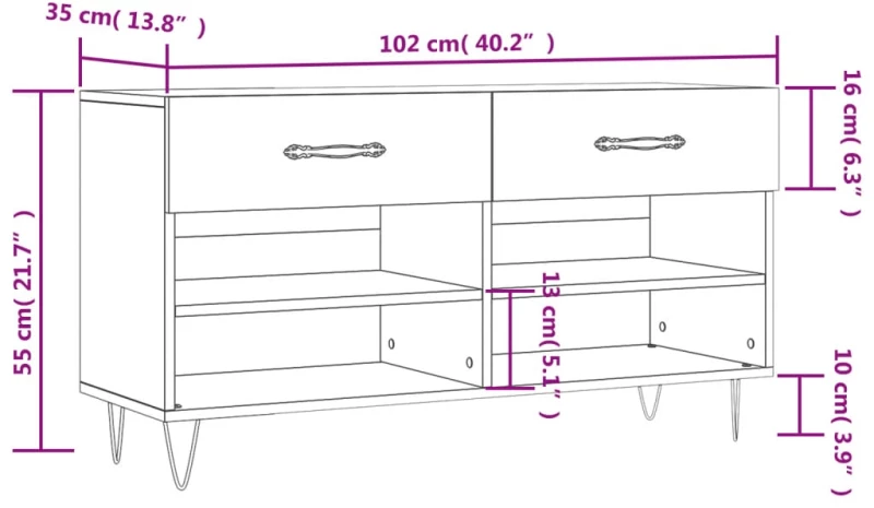 ΠΑΠΟΥΤΣΟΘΗΚΗ ΛΕΥΚΗ 102 X 35 X 55 ΕΚ. ΑΠΟ ΕΠΕΞΕΡΓΑΣΜΕΝΟ ΞΥΛΟ 829732