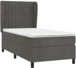 ΚΡΕΒΑΤΙ BOXSPRING ΜΕ ΣΤΡΩΜΑ ΣΚΟΥΡΟ ΓΚΡΙ 80X200 ΕΚ. ΒΕΛΟΥΔΙΝΟ 3129298