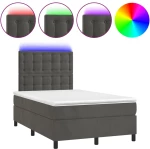 ΚΡΕΒΑΤΙ BOXSPRING ΜΕ ΣΤΡΩΜΑ & LED ΣΚ. ΓΚΡΙ 120X200ΕΚ. ΒΕΛΟΥΔΙΝΟ 3136354