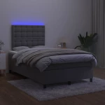 ΚΡΕΒΑΤΙ BOXSPRING ΜΕ ΣΤΡΩΜΑ & LED ΣΚ. ΓΚΡΙ 120X200ΕΚ. ΒΕΛΟΥΔΙΝΟ 3136354