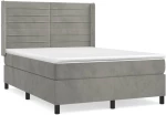 ΚΡΕΒΑΤΙ BOXSPRING ΜΕ ΣΤΡΩΜΑ ΑΝΟΙΧΤΟ ΓΚΡΙ 140X200 ΕΚ. ΒΕΛΟΥΔΙΝΟ 3132741