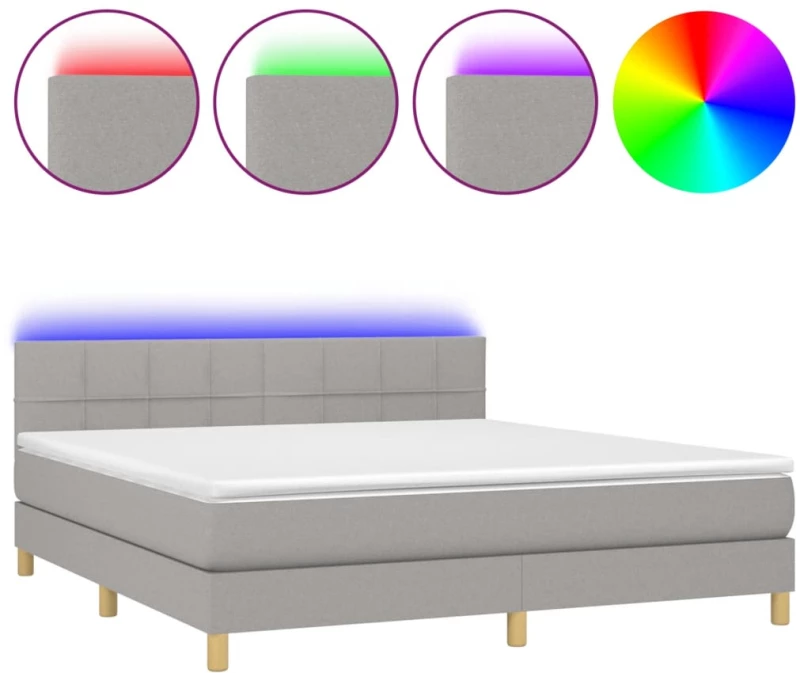 ΚΡΕΒΑΤΙ BOXSPRING ΜΕ ΣΤΡΩΜΑ & LED ΑΝ.ΓΚΡΙ 180X200 ΕΚ ΥΦΑΣΜΑΤΙΝΟ 3133733