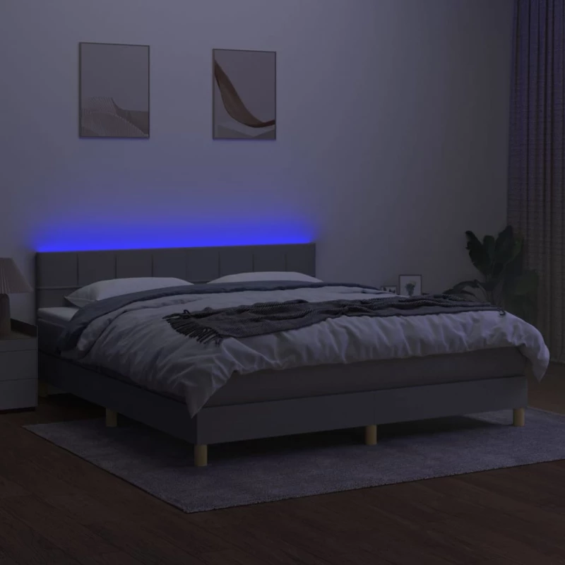 ΚΡΕΒΑΤΙ BOXSPRING ΜΕ ΣΤΡΩΜΑ & LED ΑΝ.ΓΚΡΙ 180X200 ΕΚ ΥΦΑΣΜΑΤΙΝΟ 3133733