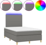 ΚΡΕΒΑΤΙ BOXSPRING ΜΕ ΣΤΡΩΜΑ & LED ΣΚ.ΓΚΡΙ 120X200 ΕΚ ΥΦΑΣΜΑΤΙΝΟ 3135262