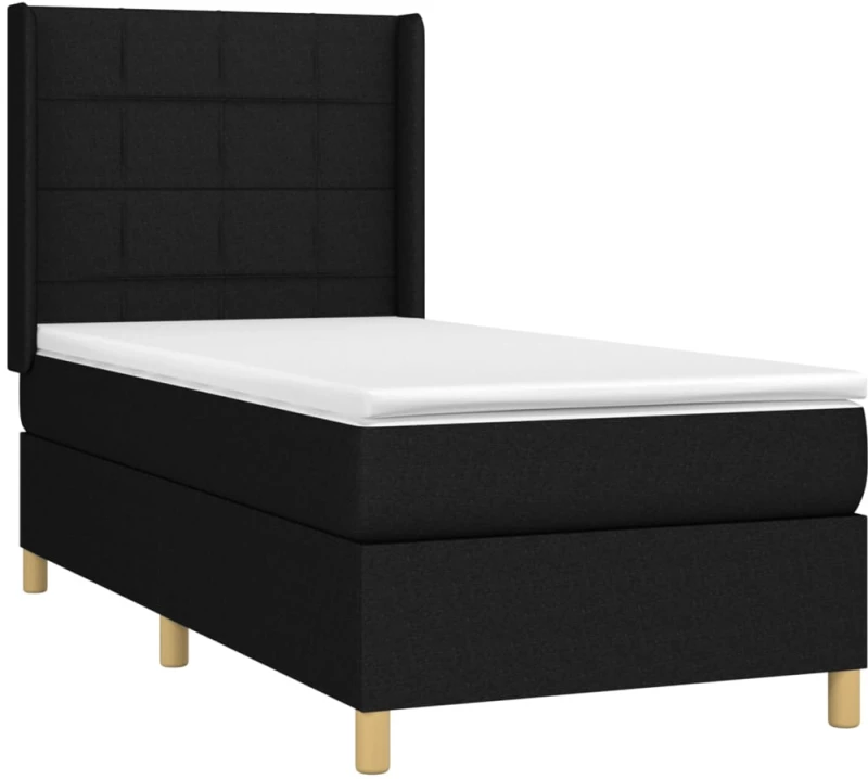 ΚΡΕΒΑΤΙ BOXSPRING ΜΕ ΣΤΡΩΜΑ & LED ΜΑΥΡΟ 90X190 ΕΚ. ΥΦΑΣΜΑΤΙΝΟ 3138839