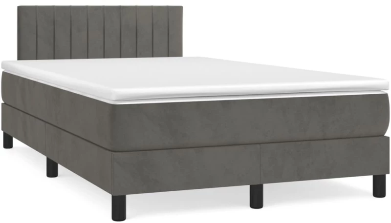 ΚΡΕΒΑΤΙ BOXSPRING ΜΕ ΣΤΡΩΜΑ ΣΚΟΥΡΟ ΓΚΡΙ 120X200 ΕΚ. ΒΕΛΟΥΔΙΝΟ 3141414