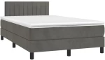 ΚΡΕΒΑΤΙ BOXSPRING ΜΕ ΣΤΡΩΜΑ ΣΚΟΥΡΟ ΓΚΡΙ 120X200 ΕΚ. ΒΕΛΟΥΔΙΝΟ 3141414