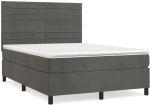ΚΡΕΒΑΤΙ BOXSPRING ΜΕ ΣΤΡΩΜΑ ΣΚΟΥΡΟ ΓΚΡΙ 140X200 ΕΚ. ΒΕΛΟΥΔΙΝΟ 3143086