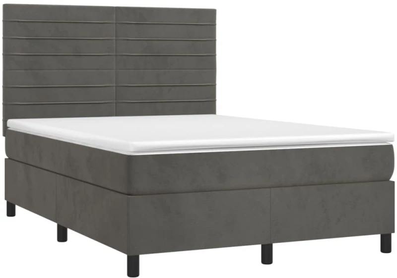 ΚΡΕΒΑΤΙ BOXSPRING ΜΕ ΣΤΡΩΜΑ ΣΚΟΥΡΟ ΓΚΡΙ 140X200 ΕΚ. ΒΕΛΟΥΔΙΝΟ 3143086