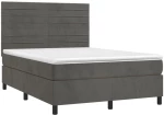 ΚΡΕΒΑΤΙ BOXSPRING ΜΕ ΣΤΡΩΜΑ ΣΚΟΥΡΟ ΓΚΡΙ 140X200 ΕΚ. ΒΕΛΟΥΔΙΝΟ 3143086
