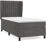 ΚΡΕΒΑΤΙ BOXSPRING ΜΕ ΣΤΡΩΜΑ ΣΚΟΥΡΟ ΓΚΡΙ 100X200 ΕΚ. ΒΕΛΟΥΔΙΝΟ 3129316