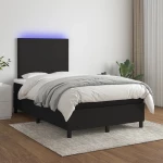 ΚΡΕΒΑΤΙ BOXSPRING ΜΕ ΣΤΡΩΜΑ & LED ΜΑΥΡΟ 120X200 ΕΚ. ΥΦΑΣΜΑΤΙΝΟ 3134703