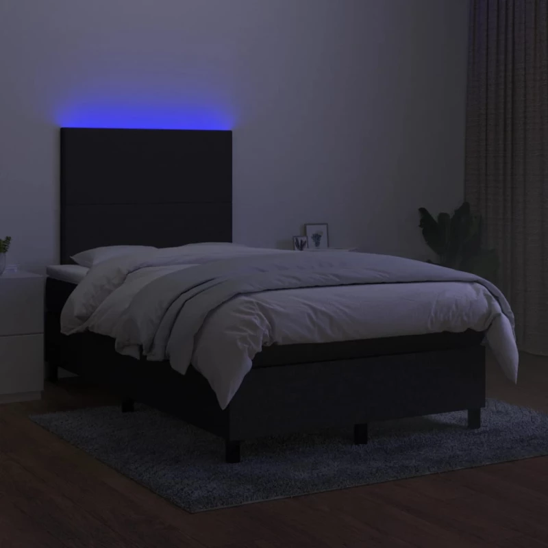 ΚΡΕΒΑΤΙ BOXSPRING ΜΕ ΣΤΡΩΜΑ & LED ΜΑΥΡΟ 120X200 ΕΚ. ΥΦΑΣΜΑΤΙΝΟ 3134703