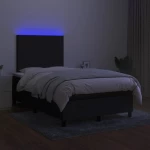 ΚΡΕΒΑΤΙ BOXSPRING ΜΕ ΣΤΡΩΜΑ & LED ΜΑΥΡΟ 120X200 ΕΚ. ΥΦΑΣΜΑΤΙΝΟ 3134703