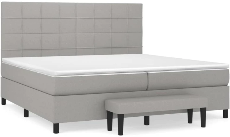 ΚΡΕΒΑΤΙ BOXSPRING ΜΕ ΣΤΡΩΜΑ ΑΝΟΙΧΤΟ ΓΚΡΙ 200X200 ΕΚ. ΥΦΑΣΜΑΤΙΝΟ 3136621