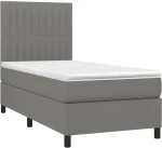 ΚΡΕΒΑΤΙ BOXSPRING ΜΕ ΣΤΡΩΜΑ ΣΚΟΥΡΟ ΓΚΡΙ 90X190 ΕΚ. ΥΦΑΣΜΑΤΙΝΟ 3141898