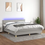 ΚΡΕΒΑΤΙ BOXSPRING ΜΕ ΣΤΡΩΜΑ & LED ΑΝ.ΓΚΡΙ 180X200 ΕΚ ΥΦΑΣΜΑΤΙΝΟ 3133573