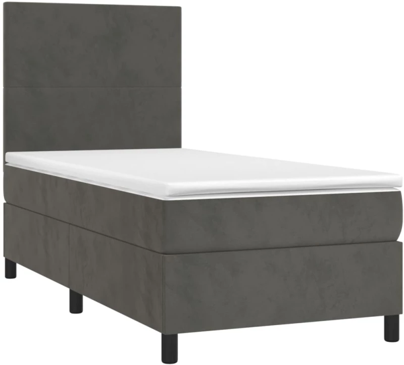 ΚΡΕΒΑΤΙ BOXSPRING ΜΕ ΣΤΡΩΜΑ & LED ΣΚ. ΓΚΡΙ 90X200 ΕΚ. ΒΕΛΟΥΔΙΝΟ 3135982