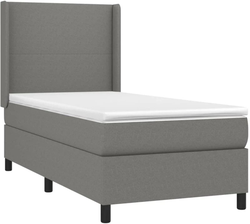ΚΡΕΒΑΤΙ BOXSPRING ΜΕ ΣΤΡΩΜΑ & LED ΣΚ.ΓΚΡΙ 90X200 ΕΚ. ΥΦΑΣΜΑΤΙΝΟ 3138126
