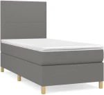 ΚΡΕΒΑΤΙ BOXSPRING ΜΕ ΣΤΡΩΜΑ ΣΚΟΥΡΟ ΓΚΡΙ 90X200 ΕΚ. ΥΦΑΣΜΑΤΙΝΟ 3142146