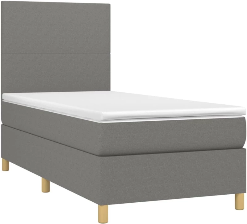 ΚΡΕΒΑΤΙ BOXSPRING ΜΕ ΣΤΡΩΜΑ ΣΚΟΥΡΟ ΓΚΡΙ 90X200 ΕΚ. ΥΦΑΣΜΑΤΙΝΟ 3142146