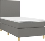 ΚΡΕΒΑΤΙ BOXSPRING ΜΕ ΣΤΡΩΜΑ ΣΚΟΥΡΟ ΓΚΡΙ 90X200 ΕΚ. ΥΦΑΣΜΑΤΙΝΟ 3142146