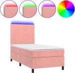 ΚΡΕΒΑΤΙ BOXSPRING ΜΕ ΣΤΡΩΜΑ & LED ΡΟΖ 80 X 200 ΕΚ. ΒΕΛΟΥΔΙΝΟ 3135974