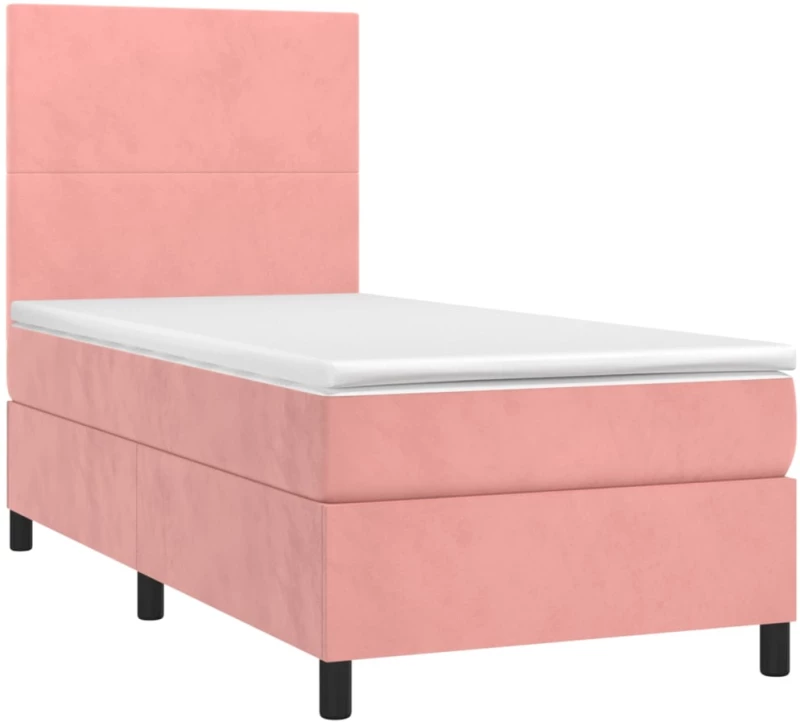 ΚΡΕΒΑΤΙ BOXSPRING ΜΕ ΣΤΡΩΜΑ & LED ΡΟΖ 80 X 200 ΕΚ. ΒΕΛΟΥΔΙΝΟ 3135974