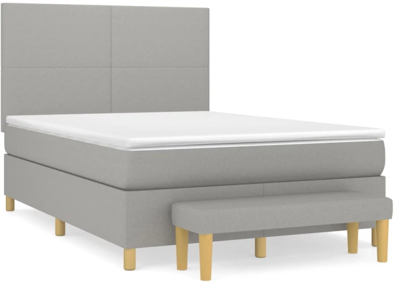 ΚΡΕΒΑΤΙ BOXSPRING ΜΕ ΣΤΡΩΜΑ ΑΝΟΙΧΤΟ ΓΚΡΙ 140X190 ΕΚ. ΥΦΑΣΜΑΤΙΝΟ 3136989