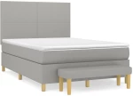 ΚΡΕΒΑΤΙ BOXSPRING ΜΕ ΣΤΡΩΜΑ ΑΝΟΙΧΤΟ ΓΚΡΙ 140X190 ΕΚ. ΥΦΑΣΜΑΤΙΝΟ 3136989