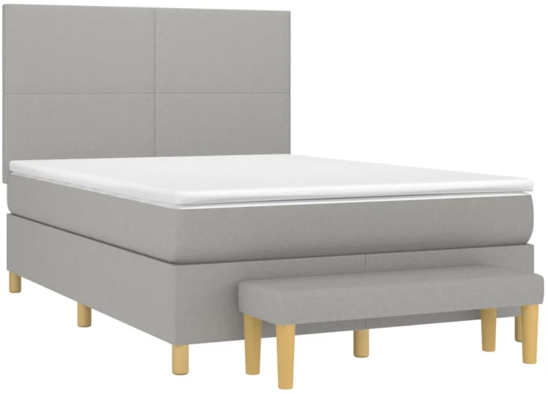 ΚΡΕΒΑΤΙ BOXSPRING ΜΕ ΣΤΡΩΜΑ ΑΝΟΙΧΤΟ ΓΚΡΙ 140X190 ΕΚ. ΥΦΑΣΜΑΤΙΝΟ 3136989