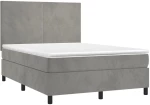 ΚΡΕΒΑΤΙ BOXSPRING ΜΕ ΣΤΡΩΜΑ ΑΝΟΙΧΤΟ ΓΚΡΙ 140X200 ΕΚ. ΒΕΛΟΥΔΙΝΟ 3142905