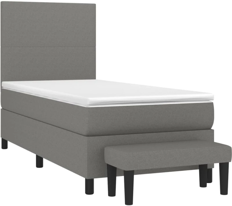 ΚΡΕΒΑΤΙ BOXSPRING ΜΕ ΣΤΡΩΜΑ ΣΚΟΥΡΟ ΓΚΡΙ 80X200 ΕΚ. ΥΦΑΣΜΑΤΙΝΟ 3136390