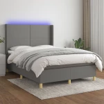 ΚΡΕΒΑΤΙ BOXSPRING ΜΕ ΣΤΡΩΜΑ & LED ΣΚ.ΓΚΡΙ 140X200 ΕΚ ΥΦΑΣΜΑΤΙΝΟ 3138718
