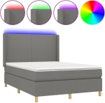 ΚΡΕΒΑΤΙ BOXSPRING ΜΕ ΣΤΡΩΜΑ & LED ΣΚ.ΓΚΡΙ 140X200 ΕΚ ΥΦΑΣΜΑΤΙΝΟ 3138718