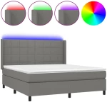 ΚΡΕΒΑΤΙ BOXSPRING ΜΕ ΣΤΡΩΜΑ & LED ΣΚ.ΓΚΡΙ 160X200 ΕΚ ΥΦΑΣΜΑΤΙΝΟ 3138326