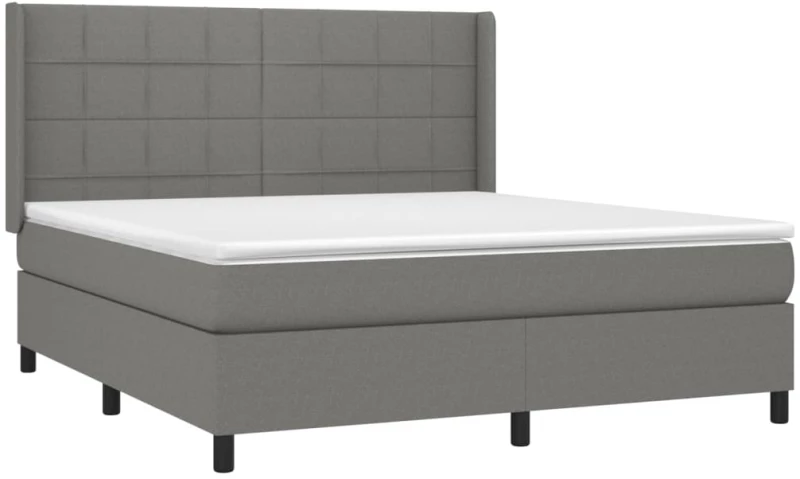 ΚΡΕΒΑΤΙ BOXSPRING ΜΕ ΣΤΡΩΜΑ & LED ΣΚ.ΓΚΡΙ 160X200 ΕΚ ΥΦΑΣΜΑΤΙΝΟ 3138326