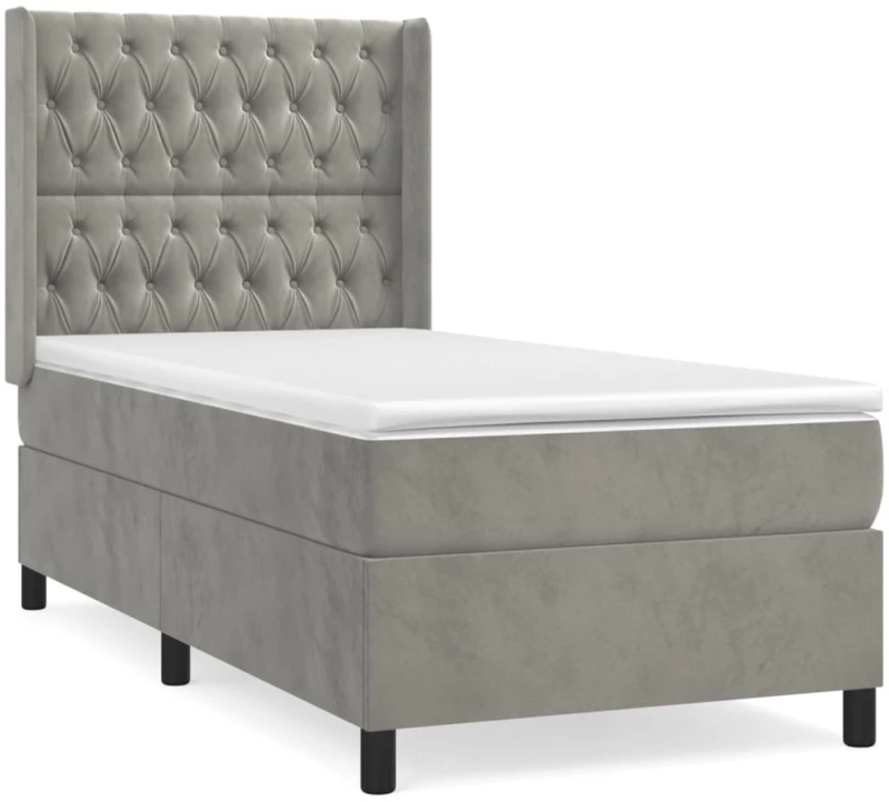 ΚΡΕΒΑΤΙ BOXSPRING ΜΕ ΣΤΡΩΜΑ ΑΝΟΙΧΤΟ ΓΚΡΙ 80X200 ΕΚ. ΒΕΛΟΥΔΙΝΟ 3132825