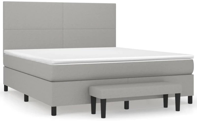 ΚΡΕΒΑΤΙ BOXSPRING ΜΕ ΣΤΡΩΜΑ ΑΝΟΙΧΤΟ ΓΚΡΙ 180X200 ΕΚ. ΥΦΑΣΜΑΤΙΝΟ 3136453