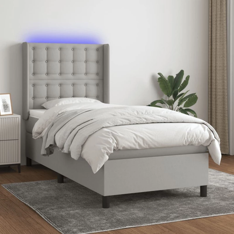 ΚΡΕΒΑΤΙ BOXSPRING ΜΕ ΣΤΡΩΜΑ & LED ΑΝ.ΓΚΡΙ 90X200 ΕΚ. ΥΦΑΣΜΑΤΙΝΟ 3138605