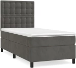 ΚΡΕΒΑΤΙ BOXSPRING ΜΕ ΣΤΡΩΜΑ ΣΚΟΥΡΟ ΓΚΡΙ 90X190 ΕΚ. ΒΕΛΟΥΔΙΝΟ 3143236