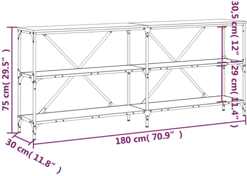 ΤΡΑΠΕΖΙ ΚΟΝΣΟΛΑ ΚΑΠΝΙΣΤΗ ΔΡΥΣ 180X30X75 ΕΚ. ΕΠΕΞ. ΞΥΛΟ/ΣΙΔΗΡΟΣ 832855