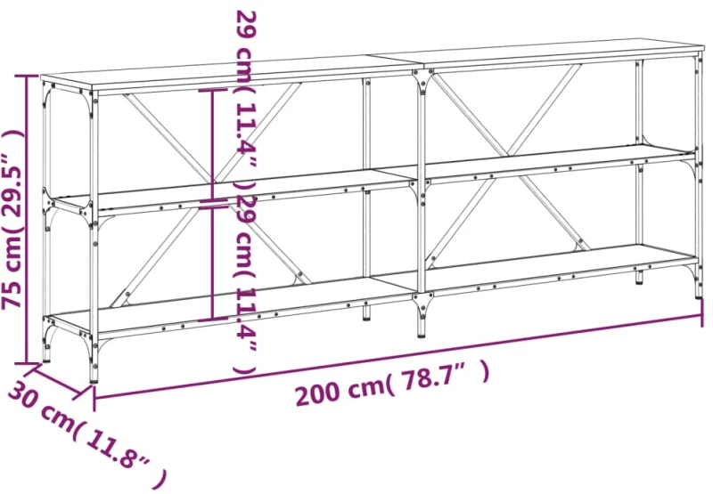 ΤΡΑΠΕΖΙ ΚΟΝΣΟΛΑ ΜΑΥΡΟ 200 X 30 X 75 ΕΚ. ΕΠΕΞΕΡΓ. ΞΥΛΟ/ΣΙΔΗΡΟΣ 832858