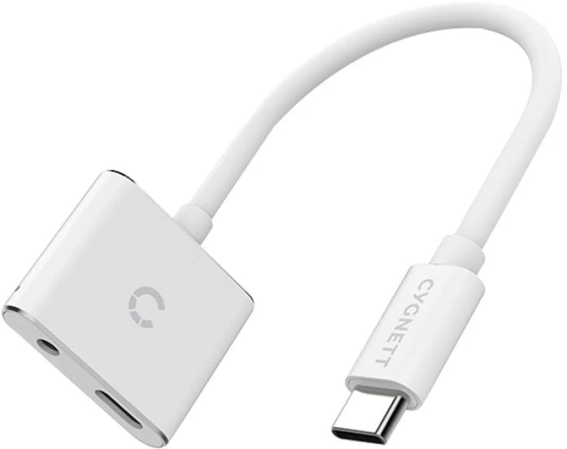 Adapter audio USB-C to mini jack 3.5mm i USB-C Cygnett Essential (white)